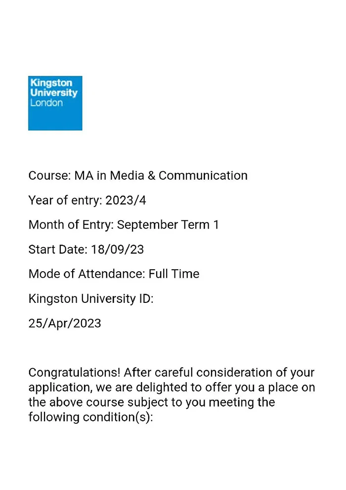 Admission Letter